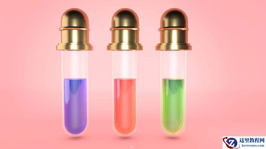 C4D制作立体特效的药瓶