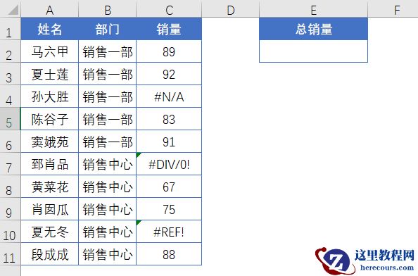 带错误值如何求和,三种方法任你选!