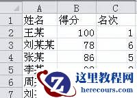 Excel表格中快速排名(非排序)-RANK函数
