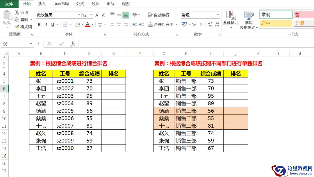 数据排名只会rank函数就out了,这三组Excel函数公式更高效