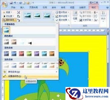 Word 2007中插入图片的背景设置妙招
