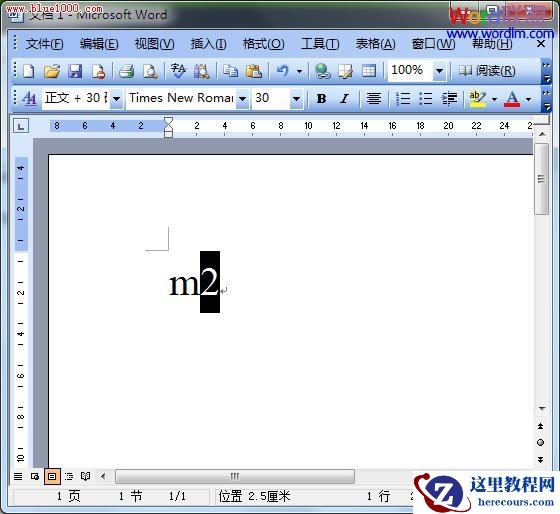 Word中输入上标下标的快捷键方法