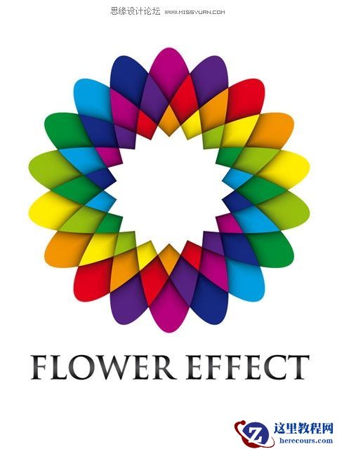 Illustrator制作的彩色花瓣教程