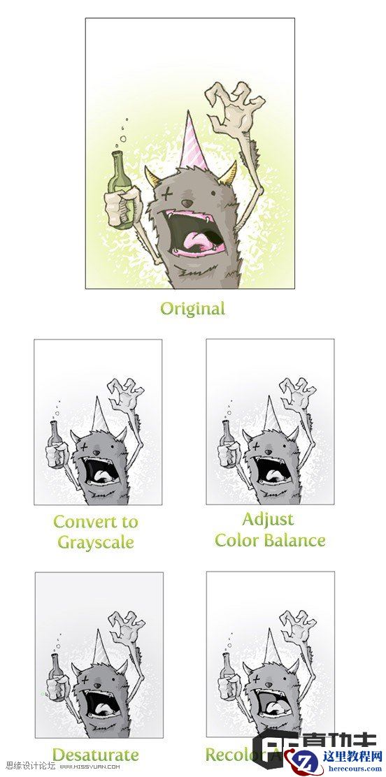 Illustrator中四种把彩色图像转化为灰度的方法