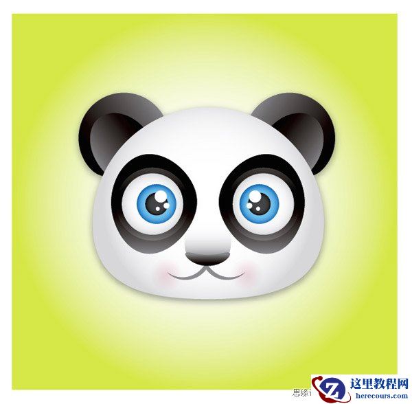 Illustrator创建可爱的熊猫宝宝头像图标