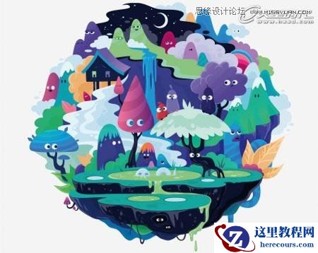 Illustrator绘制卡通风格插画场景