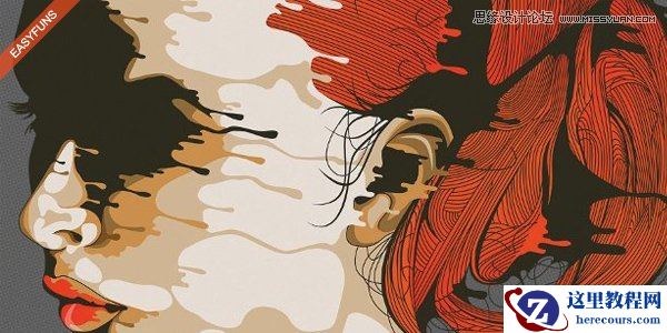 Illustrator绘制一张水滴飞溅效果的面部特效