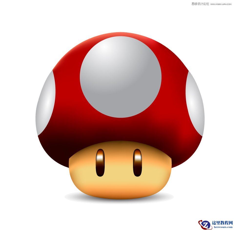 Illustrator绘制立体效果的逼真蘑菇