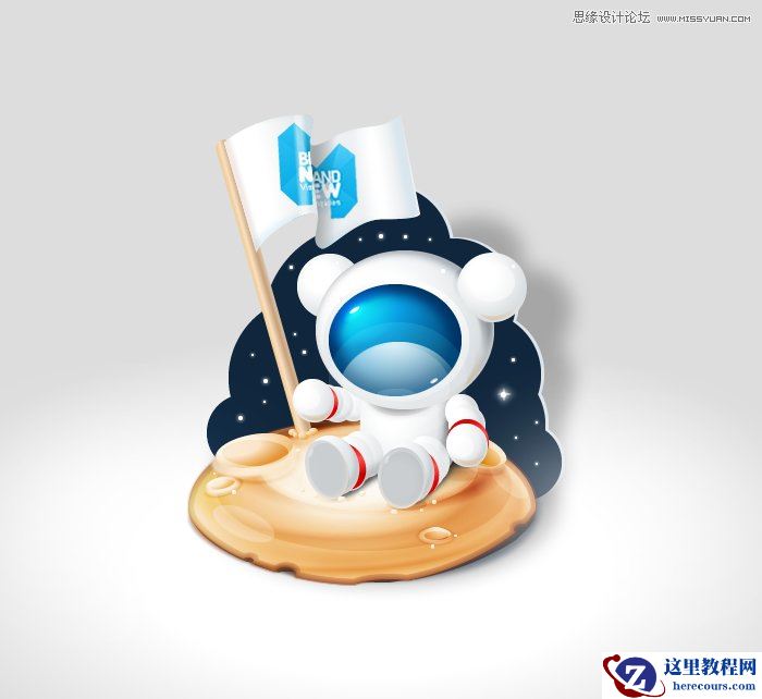 Illustrator绘制卡通立体效果的小熊图标