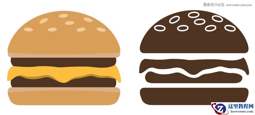 Illustrator设计时尚简洁风格的汉堡包图标