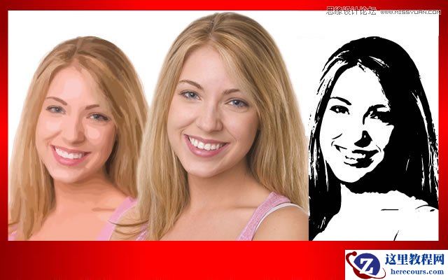 Illustrator调出人物照片质感的黑白效果