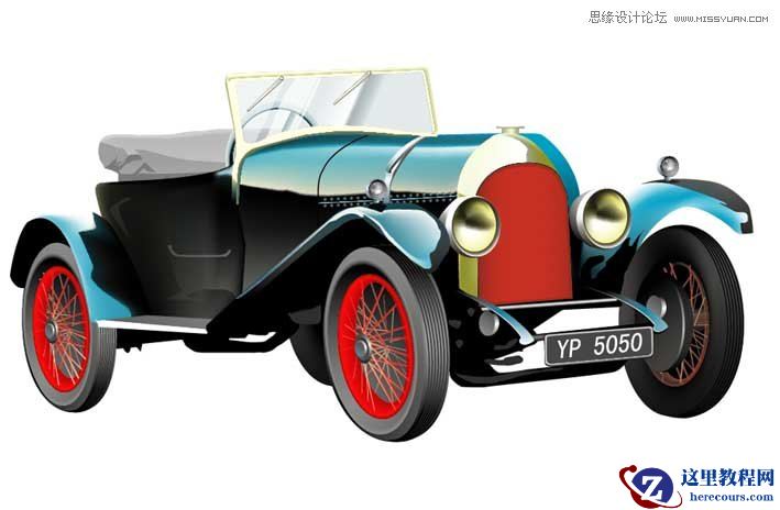 Illustrator绘制一辆40年代的甲壳虫汽车