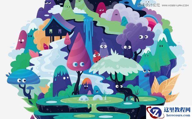 Illustrator绘制抽象唯美的插画教程