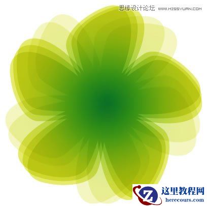 Illustrator绘制绿色清新的花朵图案