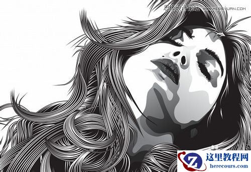 Illustrator绘制逼真的美女头发教程