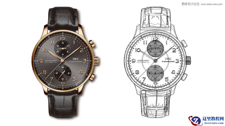 Illustrator绘制逼真的手表效果图