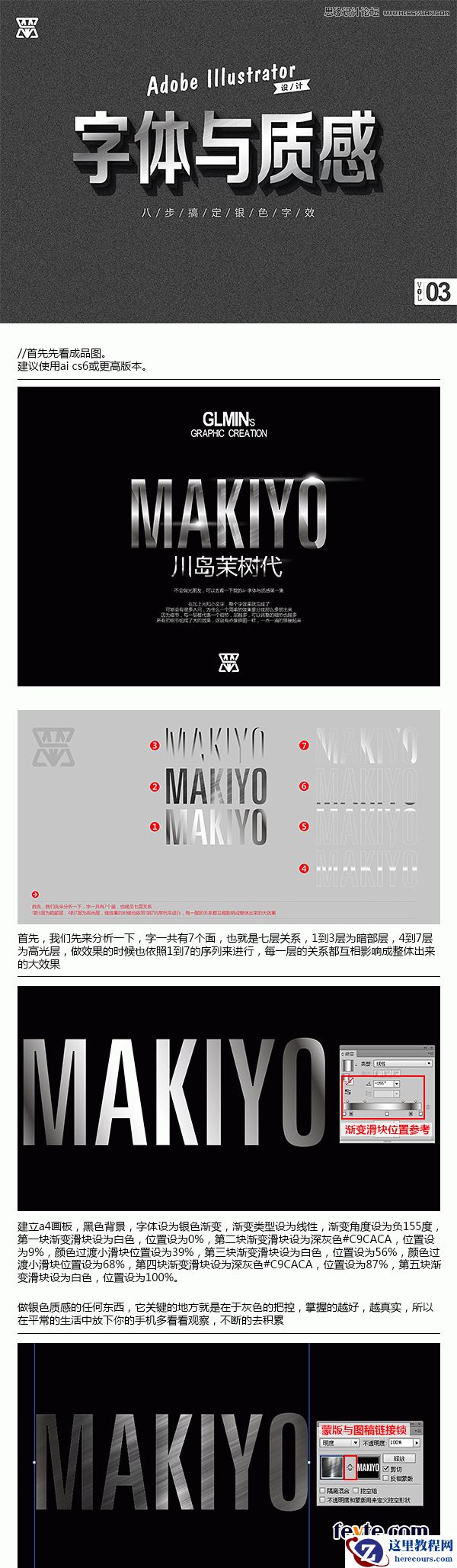 Illustrator制作金属质感的艺术字教程