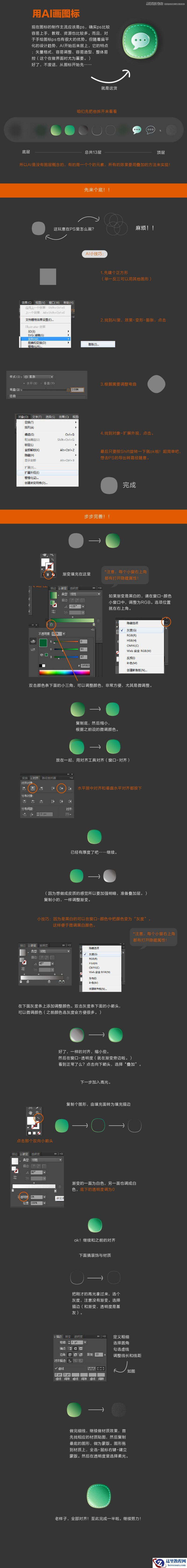 Illustrator绘制逼真的微信APP图标