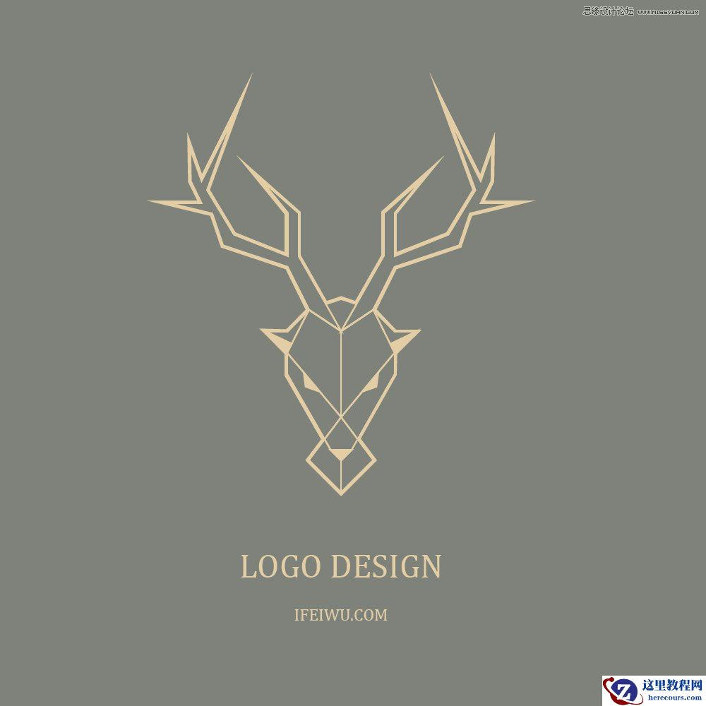 Illustrator绘制简约时尚的鹿形LOGO教程