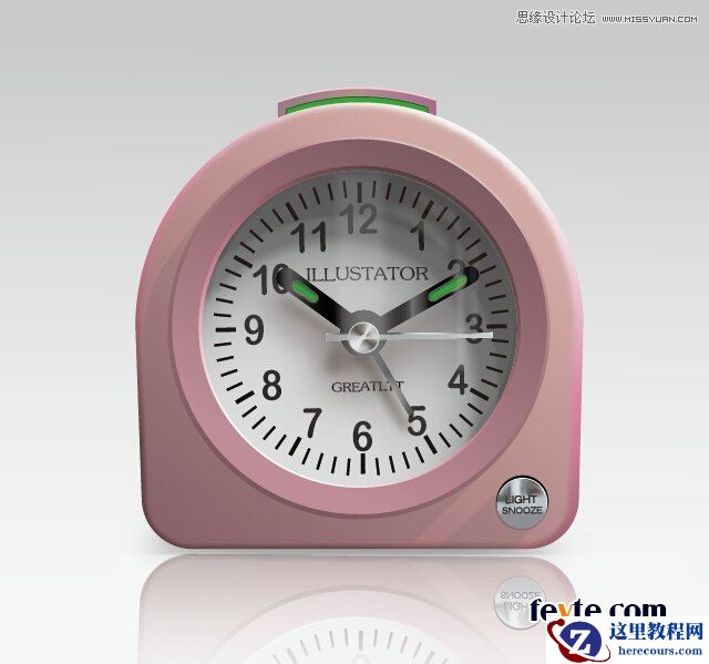 Illustrator绘制超强质感闹钟教程效果图