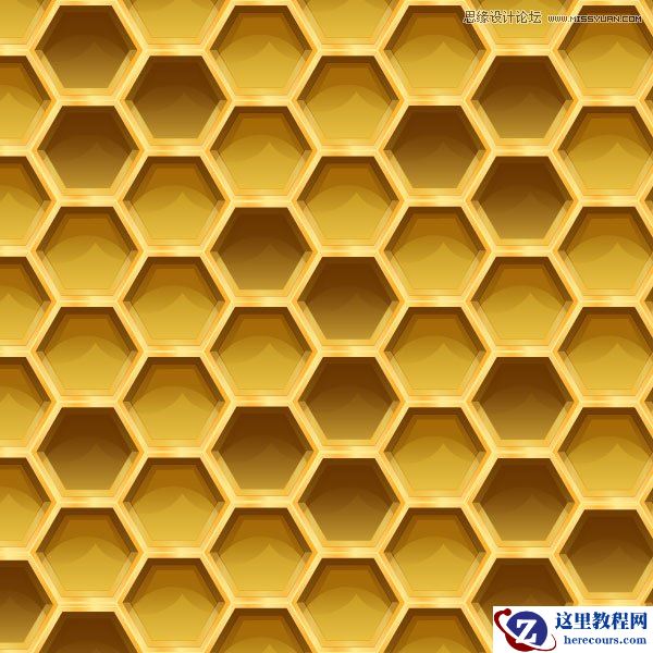 Illustrator制作质感立体效果的甜蜜蜂巢