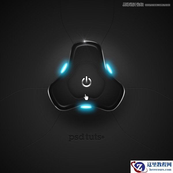 Illustrator教你绘制一个高科技电源按钮教程