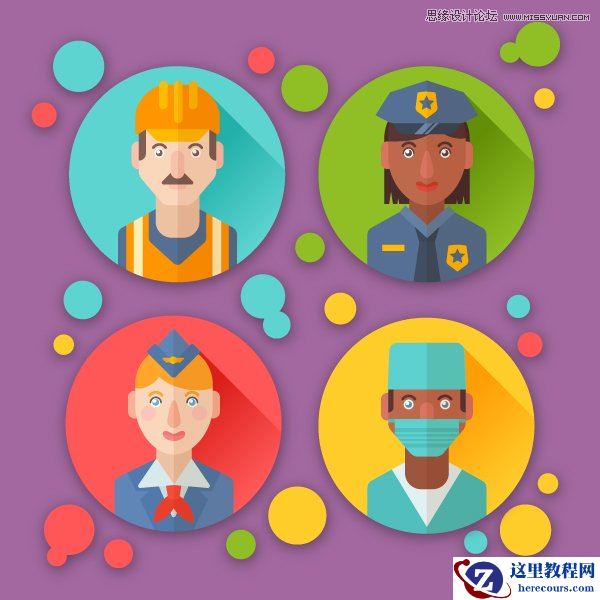 Illustrator设计扁平化风格的职业角色图像
