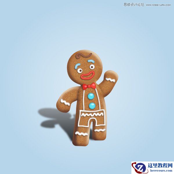 Illustrator绘制立体风格的饼干小人教程