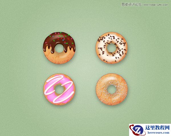 Illustrator绘制美味诱人的甜甜圈饼干