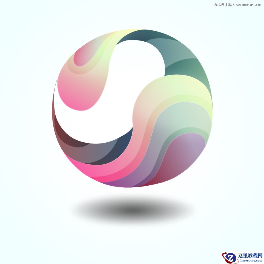 Illustrator绘制一个抽象立体感太极球