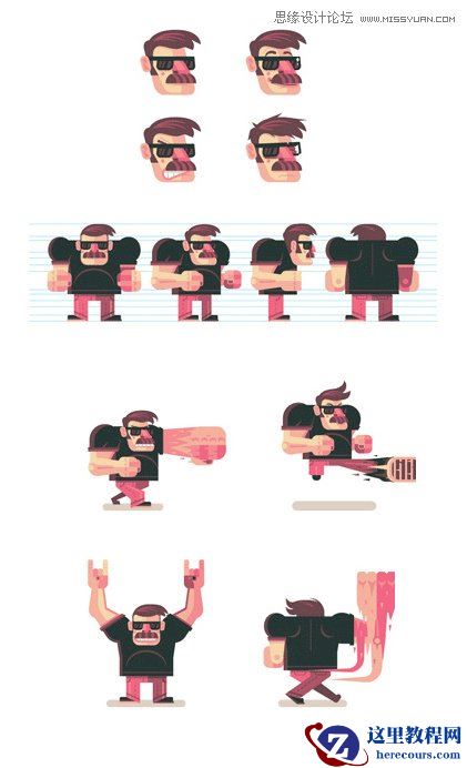 Illustrator设计一组炫酷的动作游戏角色