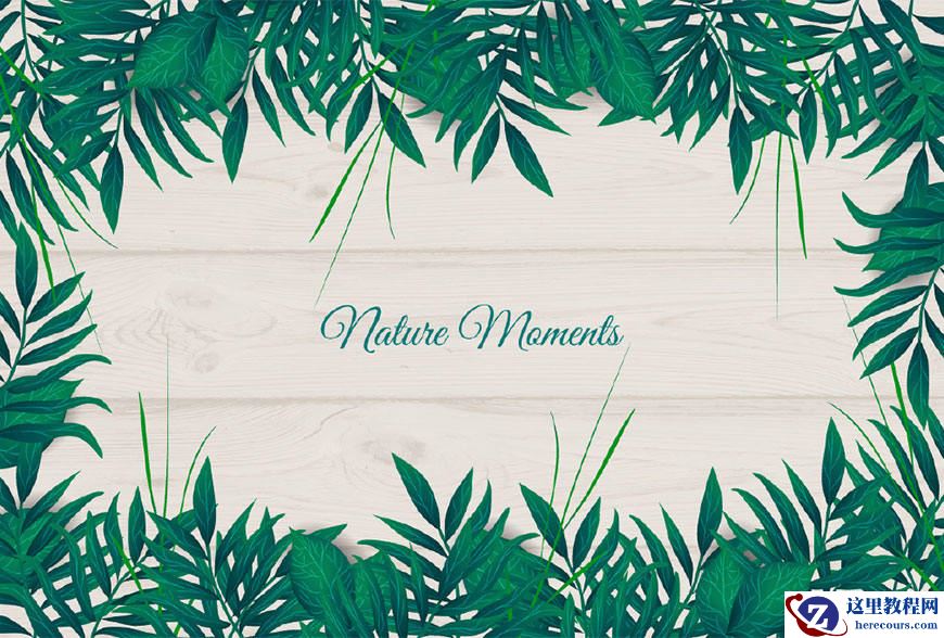 Illustrator绘制自然主题风格的绿叶背景