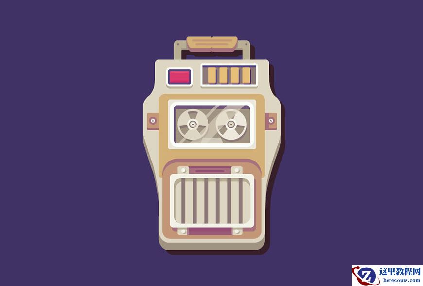 Illustrator制作矢量风格的磁盘播放器