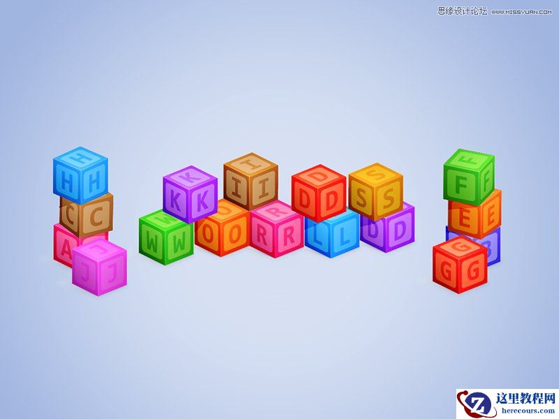 Illustrator制作立方体组成的艺术字教程