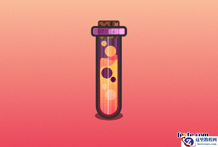 Illustrator绘制简洁风格的试管图标教程