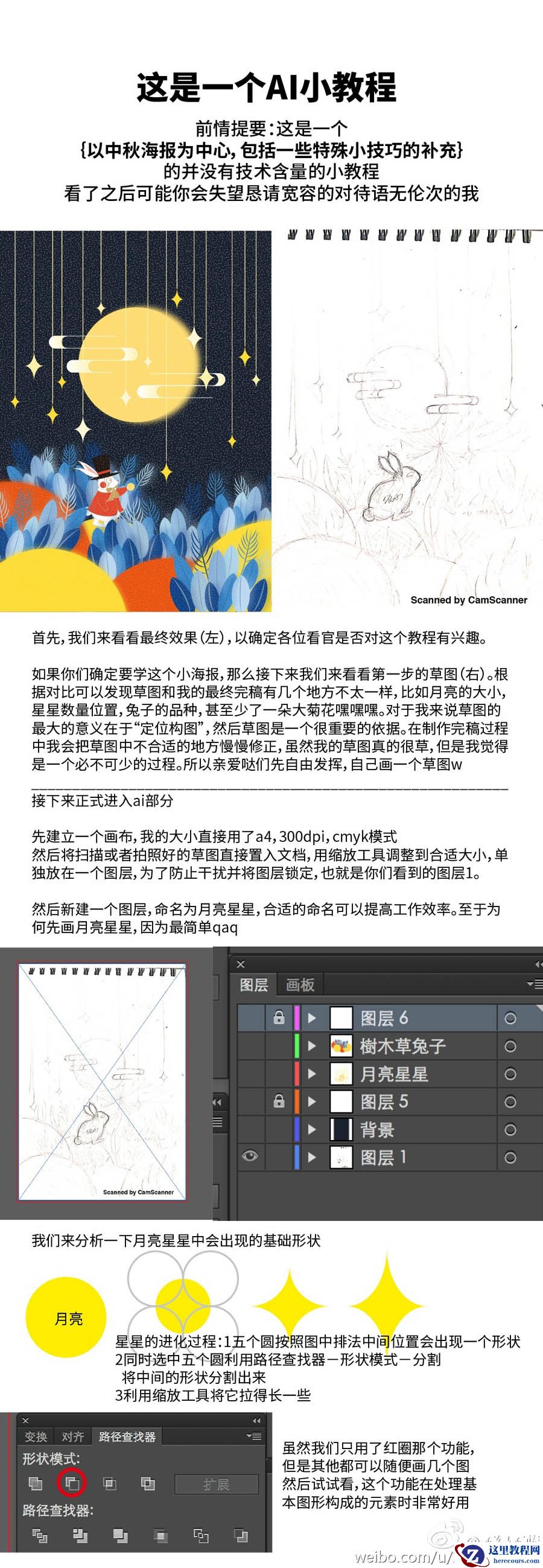 Illustrator绘制创意风格的童话场景海报