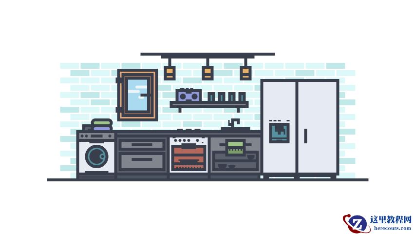 Illustrator创建MEB风格的厨房简约布局