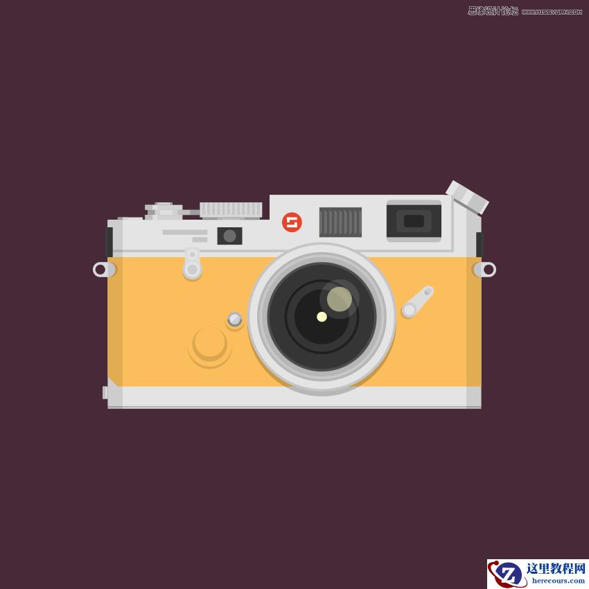Illustrator绘制复古风格的相机图标