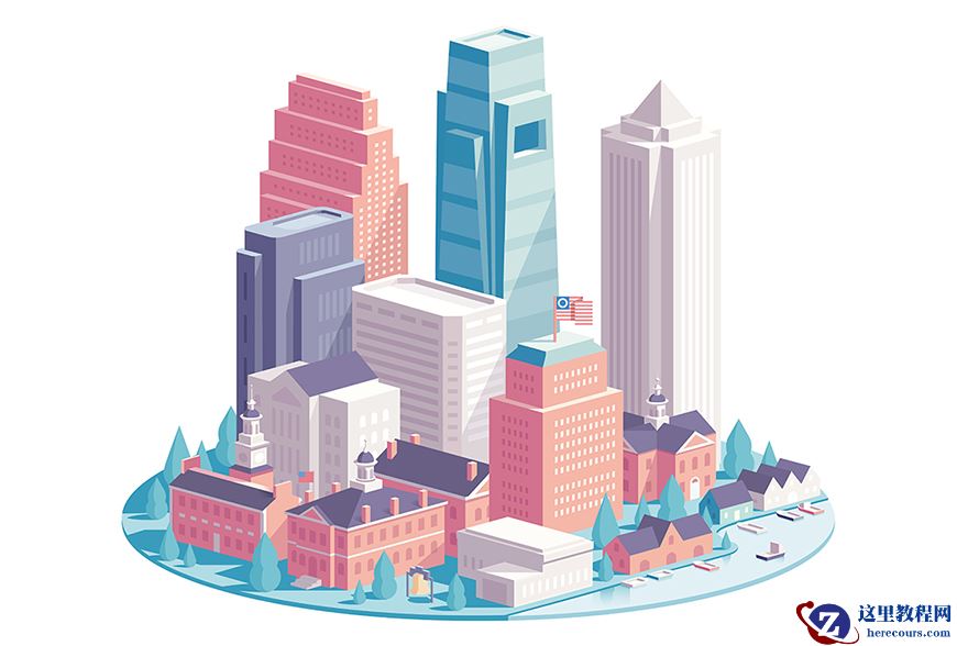 Illustrator绘制时尚的城市建筑效果图