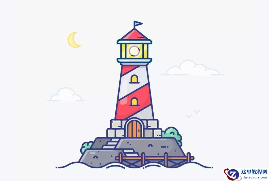 灯塔绘制：AI绘制的灯塔插画