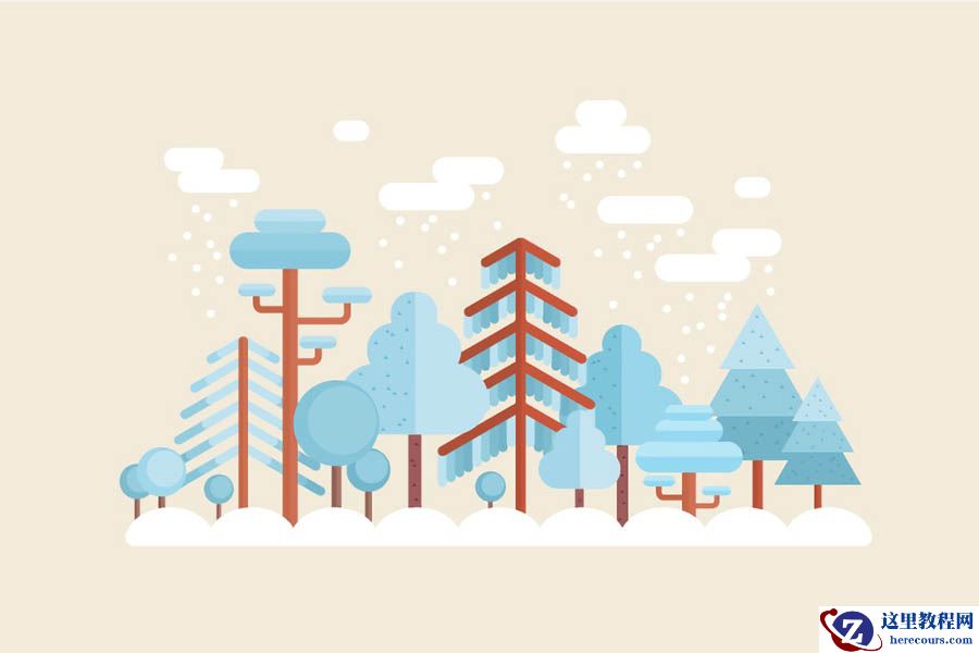 冬季插画：AI绘制唯美的冬季森林场景