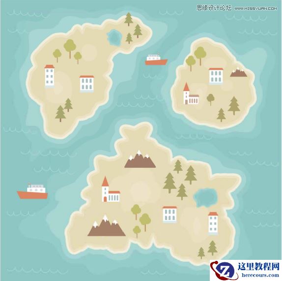 卡通地图：用AI制作卡通的地图插画