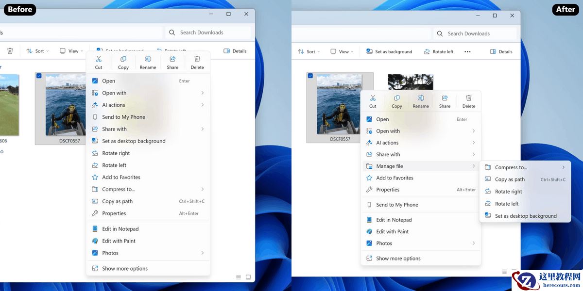 Win11 文件管理器启用瘦身版右键菜单、后台预加载教程