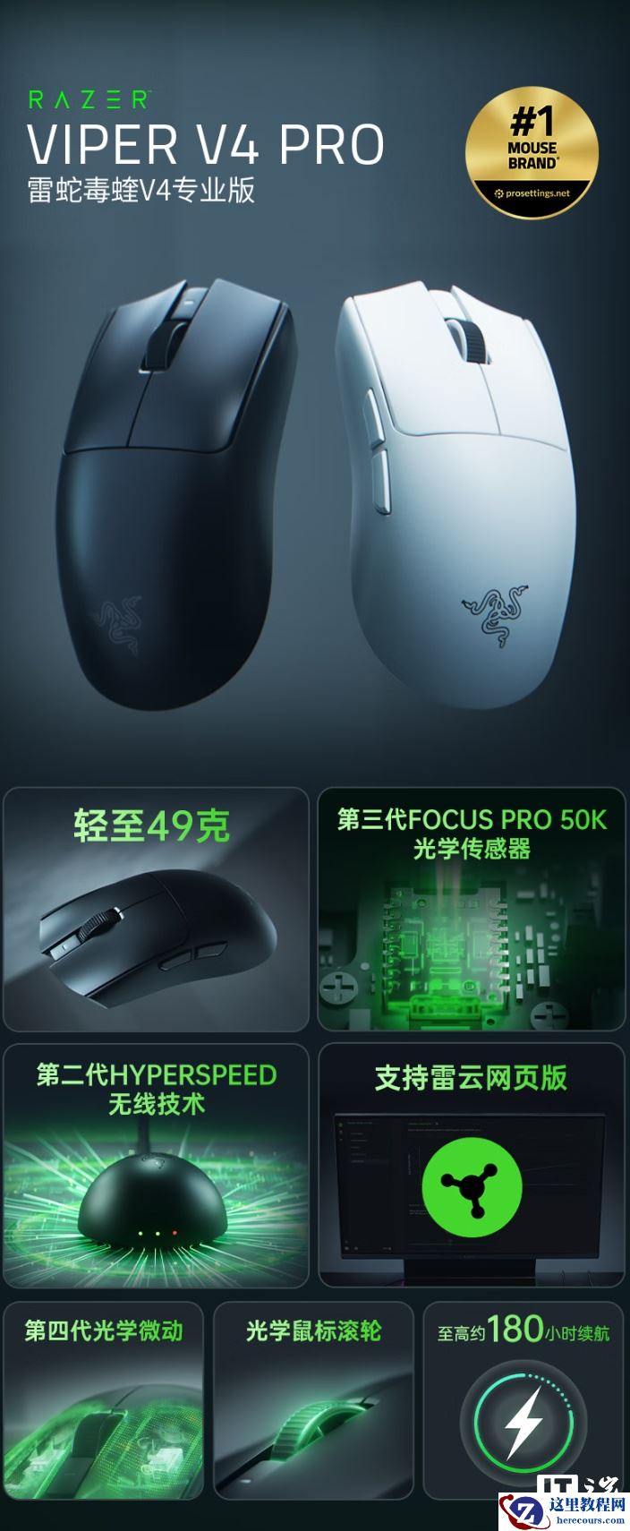 雷蛇毒蝰 V4 专业版鼠标、巨甲虫 V2 专业版鼠标垫发布，1299/449 元