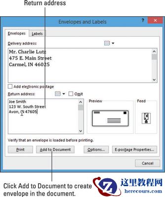 如何在Word 2013文档中创建信封？