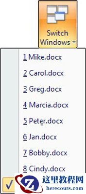 如何在Word 2007中的文档之间切换？