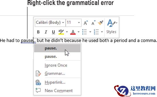 如何在Word 2016中使用语法检查器？