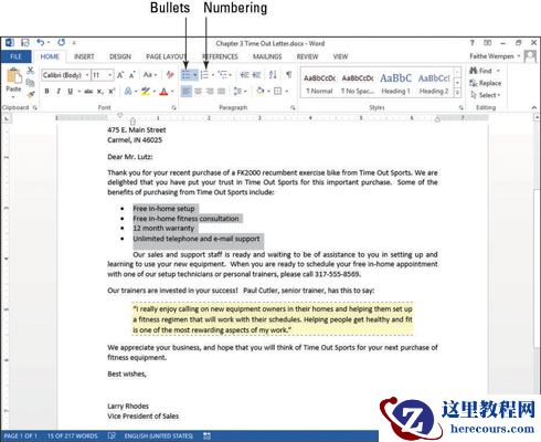 Word 2013中的项目符号和编号列表！