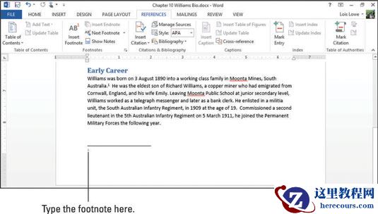 如何在Word 2013中创建脚注和尾注？
