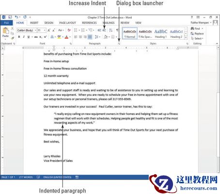 如何在Word 2013中缩进段落？